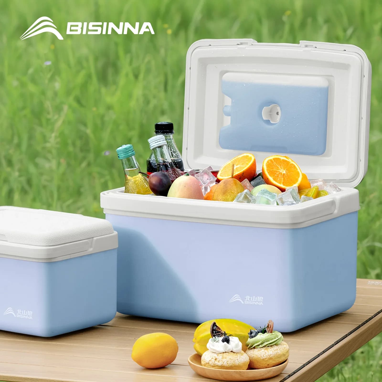 צידנית קשיחה ניידת BISINNA לקמפינג ודיג 6L/9L/15L לרכב ולחוף