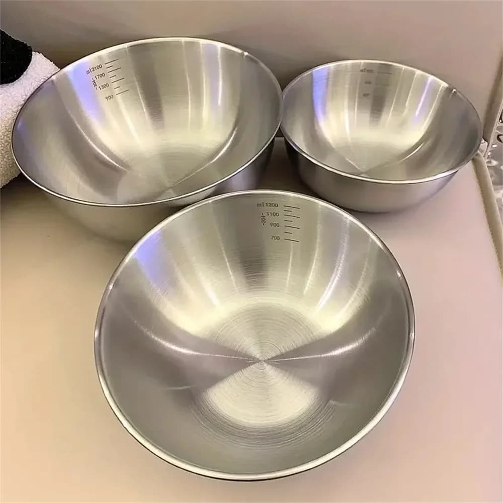 סט קערות ערבוב מנירוסטה עם שנתות מדידה לבישול ואפייה