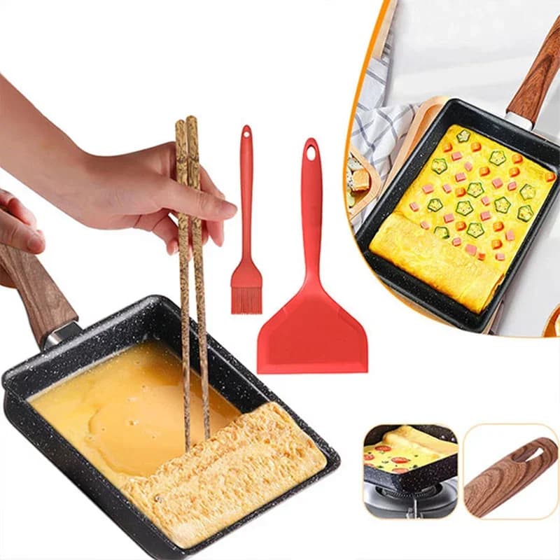 מחבת טמאגויאקי יפנית מלבנית לחביתה בציפוי Non-stick