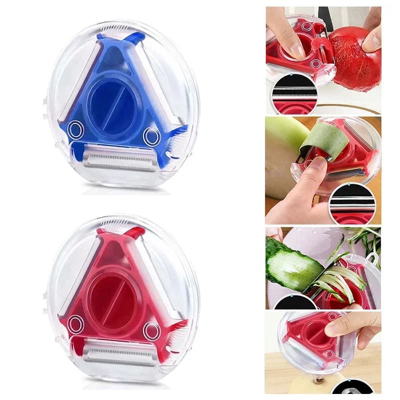 סט 1/3 קולפנים רב-תכליתיים 3 ב-1 Magic Trio Peeler למטבח