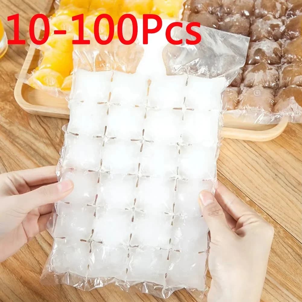 שקיות קרח חד-פעמיות להכנת קוביות קרח, 10–100 יח' בחבילה